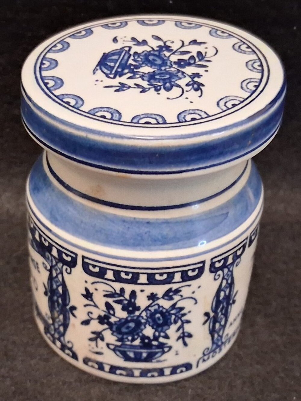 Vintage Delft Blue Zaanse Mosterd Jar - Windmill "De Huisman" with Cork Lid - Picture 2 of 10